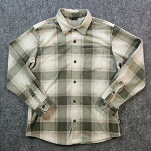 Eddie Bauer Plaid Fleece Flannel Shirt Jacket Mens M Sage Green NEW